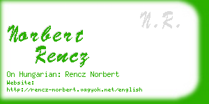 norbert rencz business card